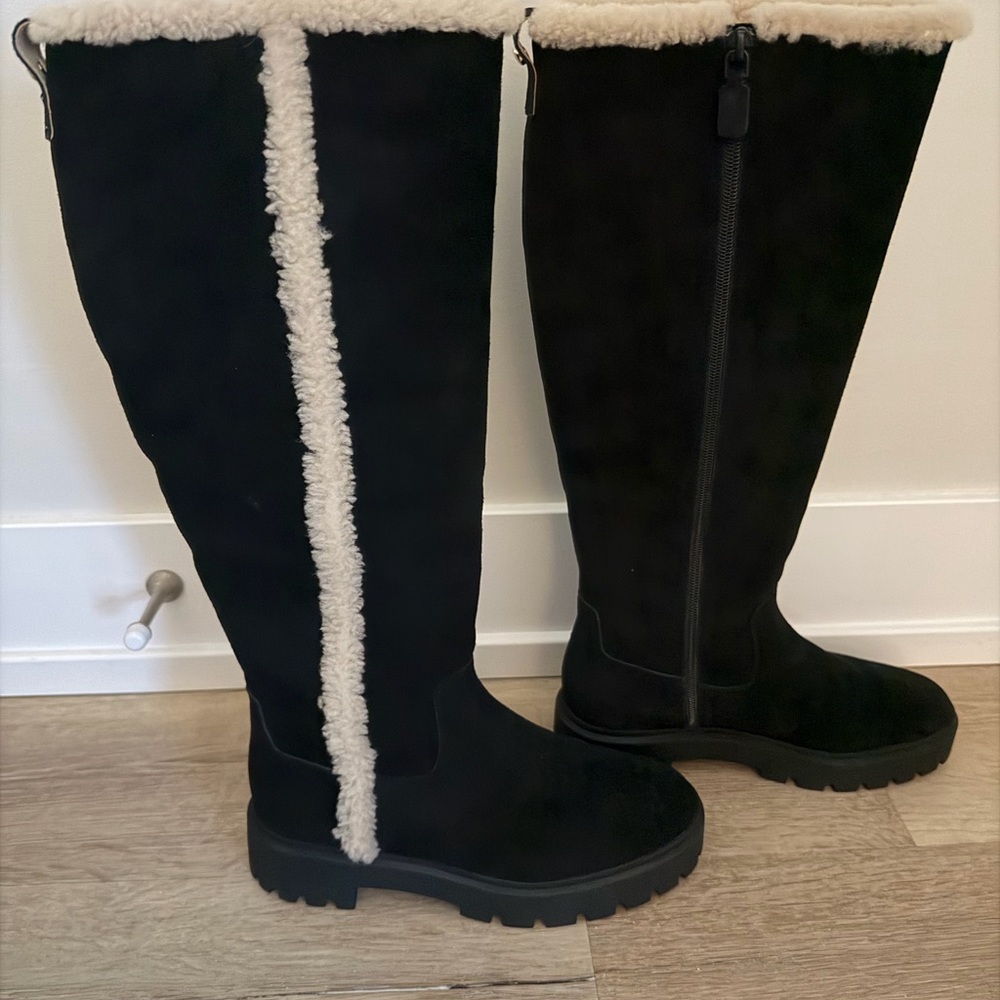 Stuart Weitzman Suede and Shearling Winter Boots-new 8.5-9